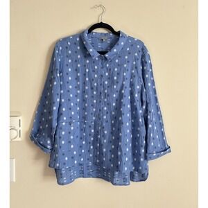Blue Polka Dot Women's Top